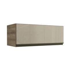  Armário Aéreo De Cozinha Kappesberg Maxxi 1 porta G770 Nogal Com Vidro