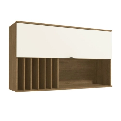 Aéreo de Cozinha Kappesberg Lótus 1 porta basculante J748 Freijó/ Off White