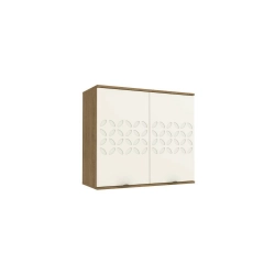 Aéreo de Cozinha Kappesberg Lótus 2 portas J745 Freijó/ Off White