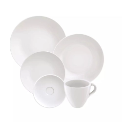 Aparelho de Jantar Porcelana 20 peças Leve Cupe Tramontina Branco