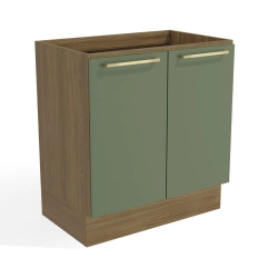 Balcão Botanic Kappesberg M623 2 Portas Nogueira e Verde Oliva