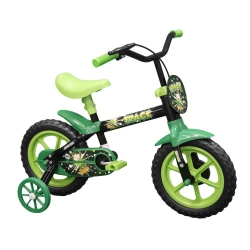 Bicicleta Track Arco iris Aro 12 Preto/ Verde