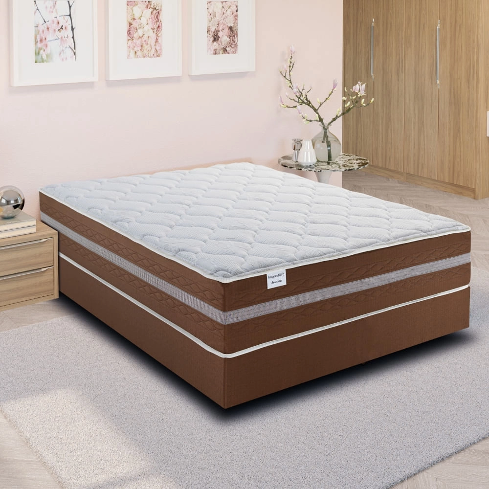 Conjunto Box e Colchão de Mola Ensacada Ametista Kappesberg 138 x 188 Conjunto Box e Colchão de Mola Ensacada Ametista Kappesberg 138 x 188