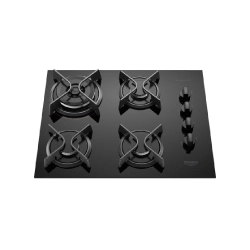 Cooktop 4 Bocas Preto com Mesa de Vidro e Tripla Chama Dako Supreme Bivolt