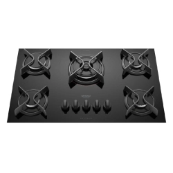 Cooktop 5 Bocas Preto com Mesa de Vidro e Tripla Chama Dako Supreme Bivolt
