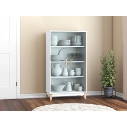 Cristaleira 2 portas 3 prateleiras Legno LE6014 Movelbento Branco