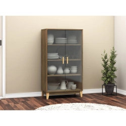 Cristaleira 2 portas 3 prateleiras Legno LE6014 Movelbento Freijó