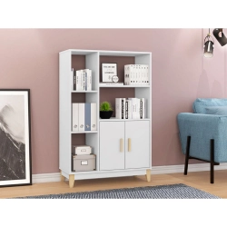 Estante 2 Portas 5 Prateleiras Legno LE6010 Movelbento Branco