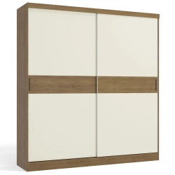 Guarda Roupa Casal 2 Portas de Correr 2 Gavetas J558 Kappesberg Freijó Off White