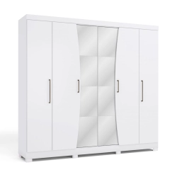 Roupeiro Kappesberg CB1PM556 6 Portas Com Espelho Branco
