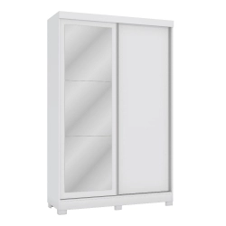 Guarda Roupa Kappesberg com Espelhos CB01N571 Portas de Correr e 2 Gavetas Flex Branco e Macadâmia