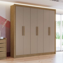 Guarda Roupa Kappesberg M569 6 Portas e 2 Gavetas Nogueira e Fendi