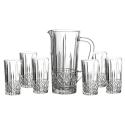 Jogo de jarra e 6 copos Cristal Home Class