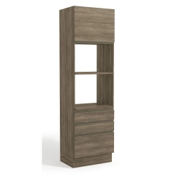 Paneleiro Maxxi G750 c/ 1 porta e 3 gavetas - Kappesberg - Nogal Paneleiro Maxxi G750 c/ 1 porta e 3 gavetas - Kappesberg - Nogal