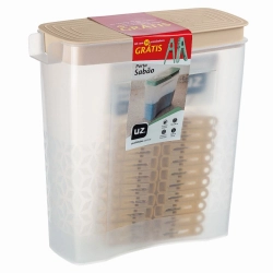 Kit Porta Sabão em Pó com Prendedores UZ1929 UZ Cappuccino