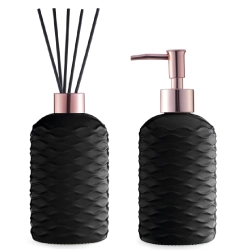 Kit Saboneteira e Difusor UZ7032 Preto