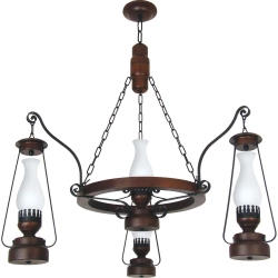 Lustre Lampião 4 Lâmpadas Rústico 884e Luminárias Muller 