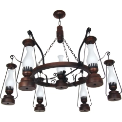 Lustre Lampião para 7 Lâmpadas Envelhecido 887E - Luminárias Muller