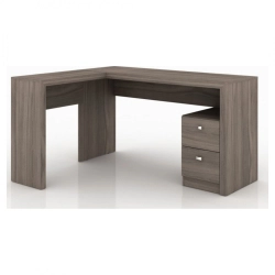 Mesa Angular para Escritório com 2 Gavetas ME4129 - Tecnomobili - Carvalho