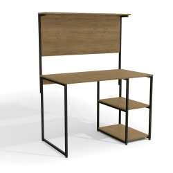 Mesa com Painel Kappesberg Industrial LI012 Freijó e Preto Fosco