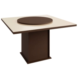 Mesa com tampo Giratório Zamarchi 129 Tabaco e Off White