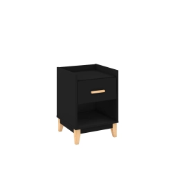 Mesa de Cabeceira 1 gaveta 1 nicho Legno LE6006 Movelbento Preto