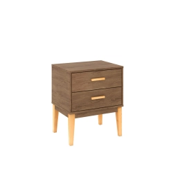 Mesa de Cabeceira 2 gavetas Legno LE6007 Movelbento Freijó