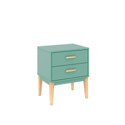 Mesa de Cabeceira 2 gavetas Legno LE6007 Movelbento Oliva 