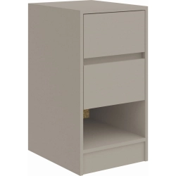 Mesa de Cabeceira Fume Castro 2 Gavetas Niquel