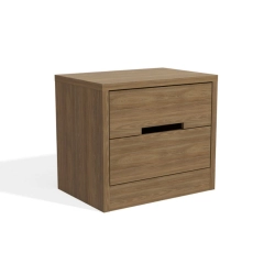 Mesa de Cabeceira S822 Kappesberg 2 Gavetas Nogueira