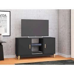 Rack 2 Portas 1 Prateleira Legno LE6011 Movelbento Preto