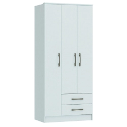 Roupeiro Moscou 4300A 3 Portas e 2 Gavetas Castro Branco Line