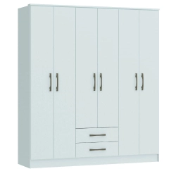 Roupeiro Pequim 6 Portas e 2 Gavetas Castro Branco Line