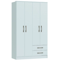 Roupeiro Tóquio 4400A 4 Portas e 2 Gavetas Castro Branco Line