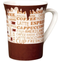 Xícara de café Class Home 330ml 922 Branco e marrom
