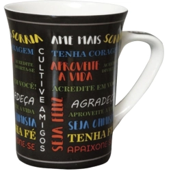 Xícara de café com frases Class Home 330ml 918