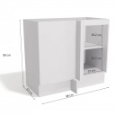 Balcão de Canto Cozinha Kappesberg Maxxi G748 1 Porta Branco