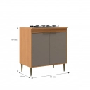 Balcão de Cozinha 5309 Francini 80cm 2 Portas Móveis Sul Angelin e Damasco