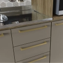 Balcão de Pia Botanic Kappesberg M624 2 Portas 3 Gavetas Nogueira e Fendi