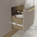 Balcão de Pia Botanic Kappesberg M624 2 Portas 3 Gavetas Nogueira e Fendi