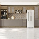 Balcão de Pia Botanic Kappesberg M624 2 Portas 3 Gavetas Nogueira e Fendi