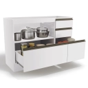 Balcão de pia Kappesberg 1 porta e 4 gavetas G746 Branco