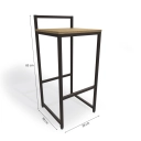 Banqueta Industrial Kappesberg LI024 Freijó e Preto Fosco