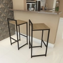 Banqueta Industrial Kappesberg LI024 Freijó e Preto Fosco