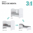 Berço e Mini Cama Henn Bala de Menta I02-10 Branco