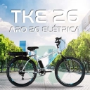 Bicicleta Elétrica Tke Track Aro 26 Branco e Azul