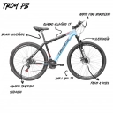 Bicicleta TK3 Troy Track Aro 29 Preto e Azul