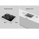 Cooktop 4 Bocas Preto com Mesa de Vidro e Tripla Chama Dako Supreme Bivolt