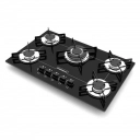 Cooktop 5 bocas com mesa de vidro Chamalux Preto