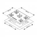 Cooktop 5 bocas com mesa de vidro Chamalux Preto
